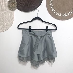 High Waist Lace Flare Shorts